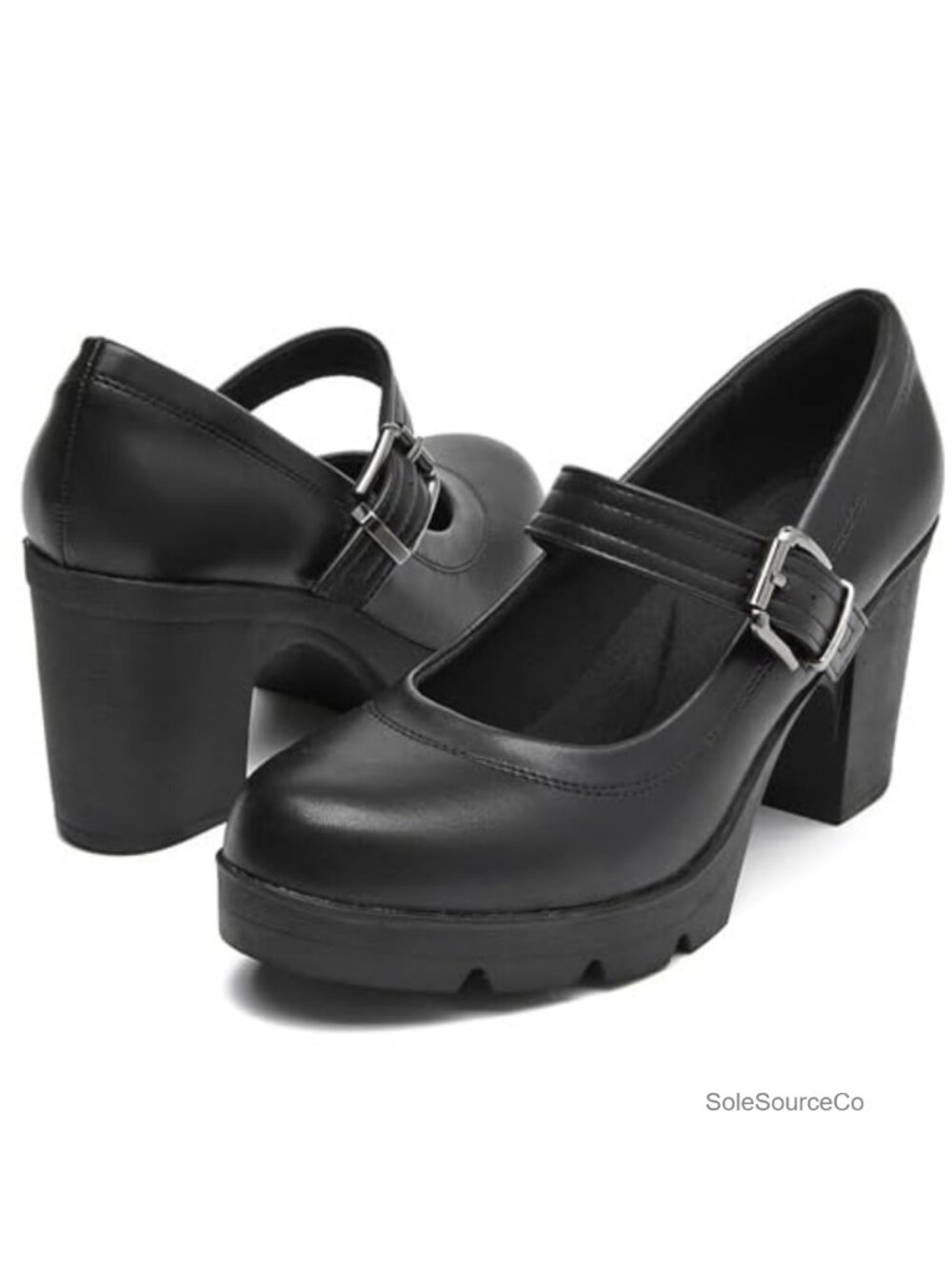 Chunky Low Block Heels Mary Jane Pumps Comfortable Work Wedding Dress Shoes